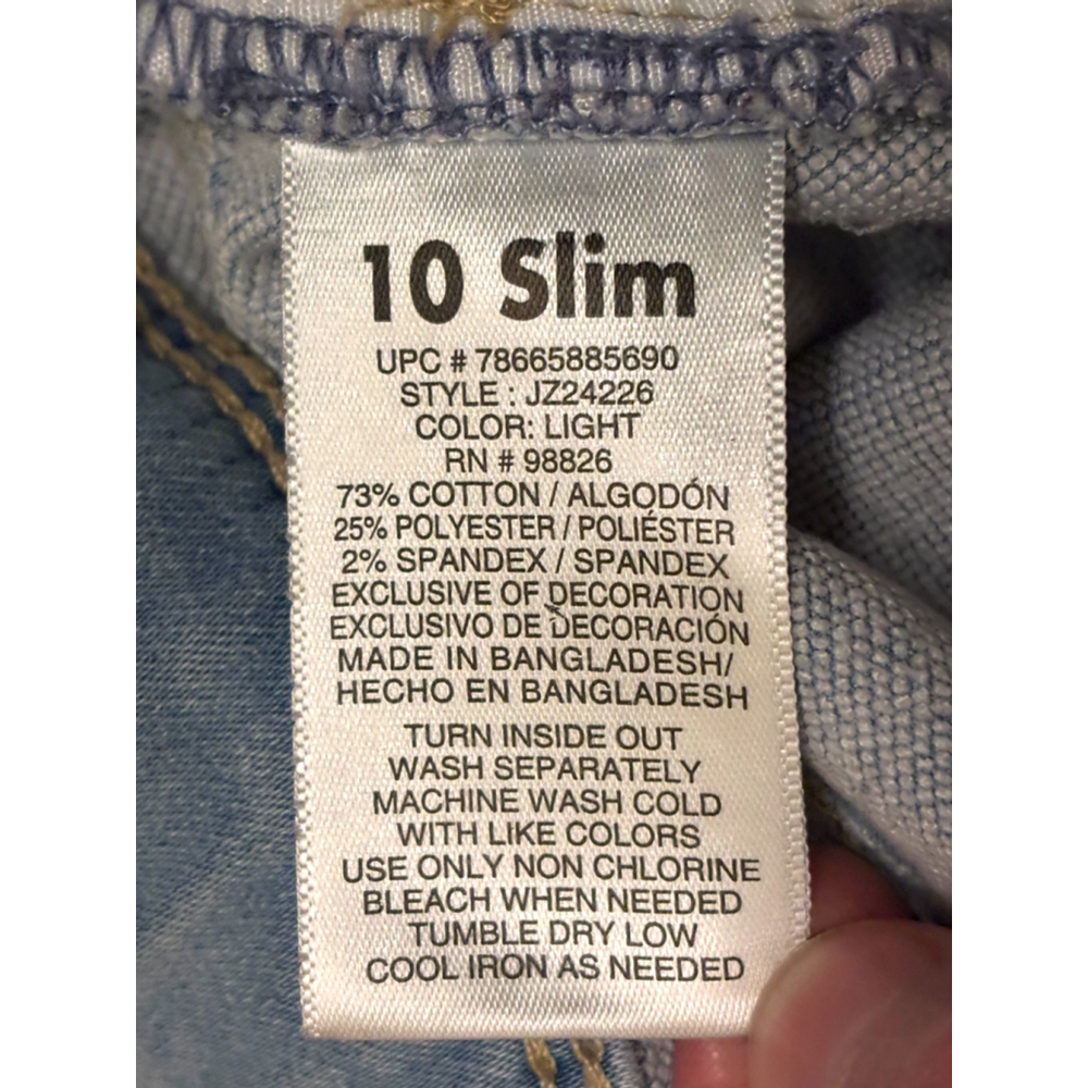 Jordache Girl's Size 10 Light Blue Stretchy Skinny Jeans Adjustable Waist EUC - Picture 10 of 15